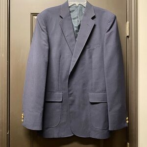 Men's Navy Sport Coat Blazer with Gold Buttons. Brand is David Taylor